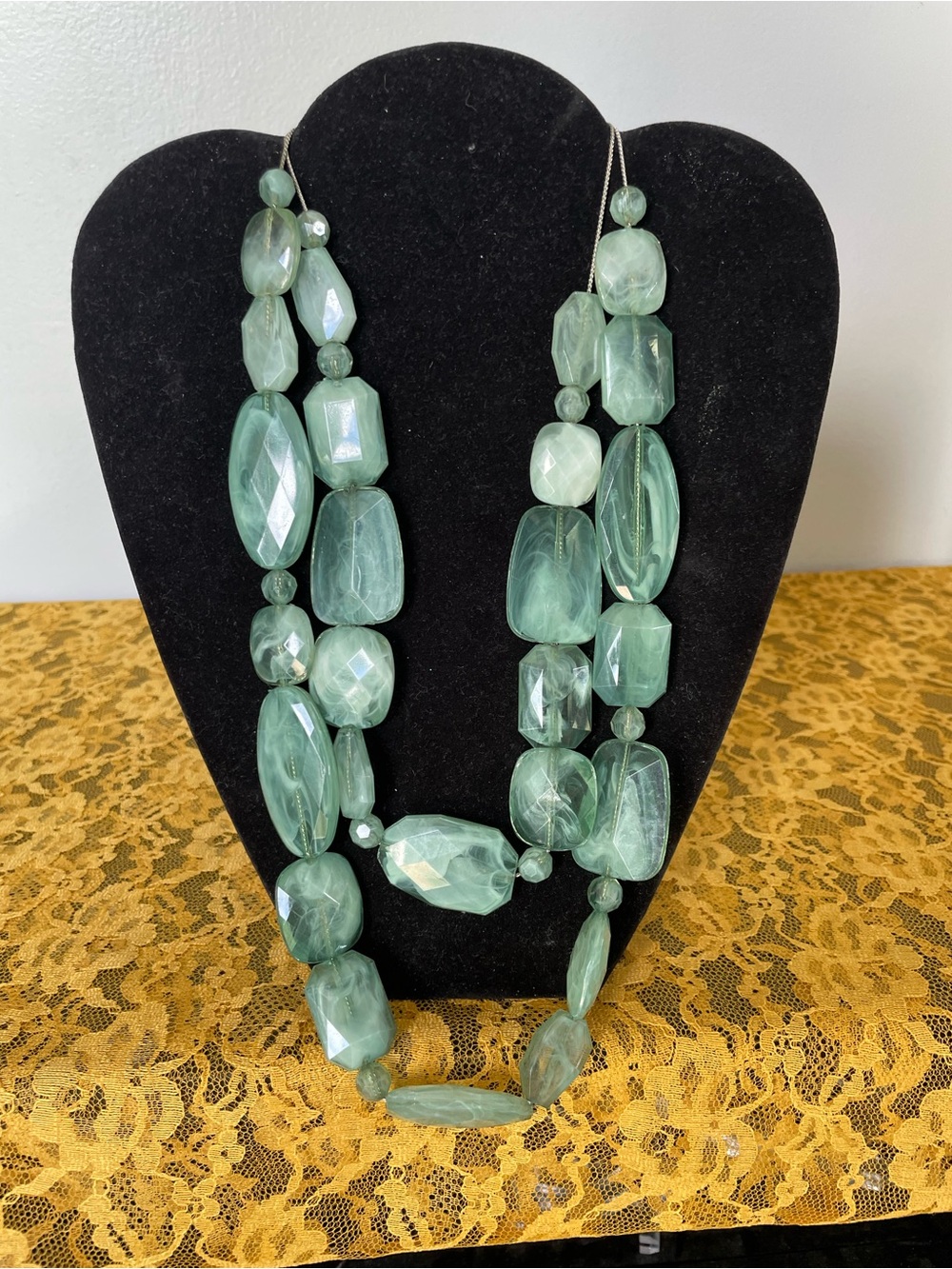 Green Bead Statement Necklace